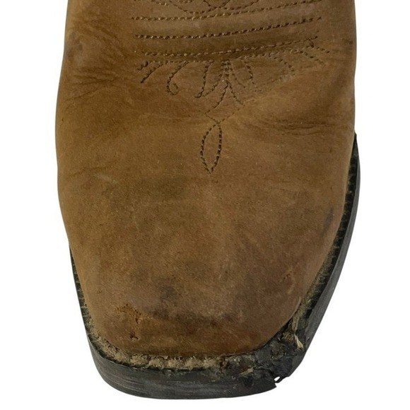 Justin Boots Women's Size 6.5B Brown Leather Embroidered Cowgirl Boots *READ* - Picture 8 of 9